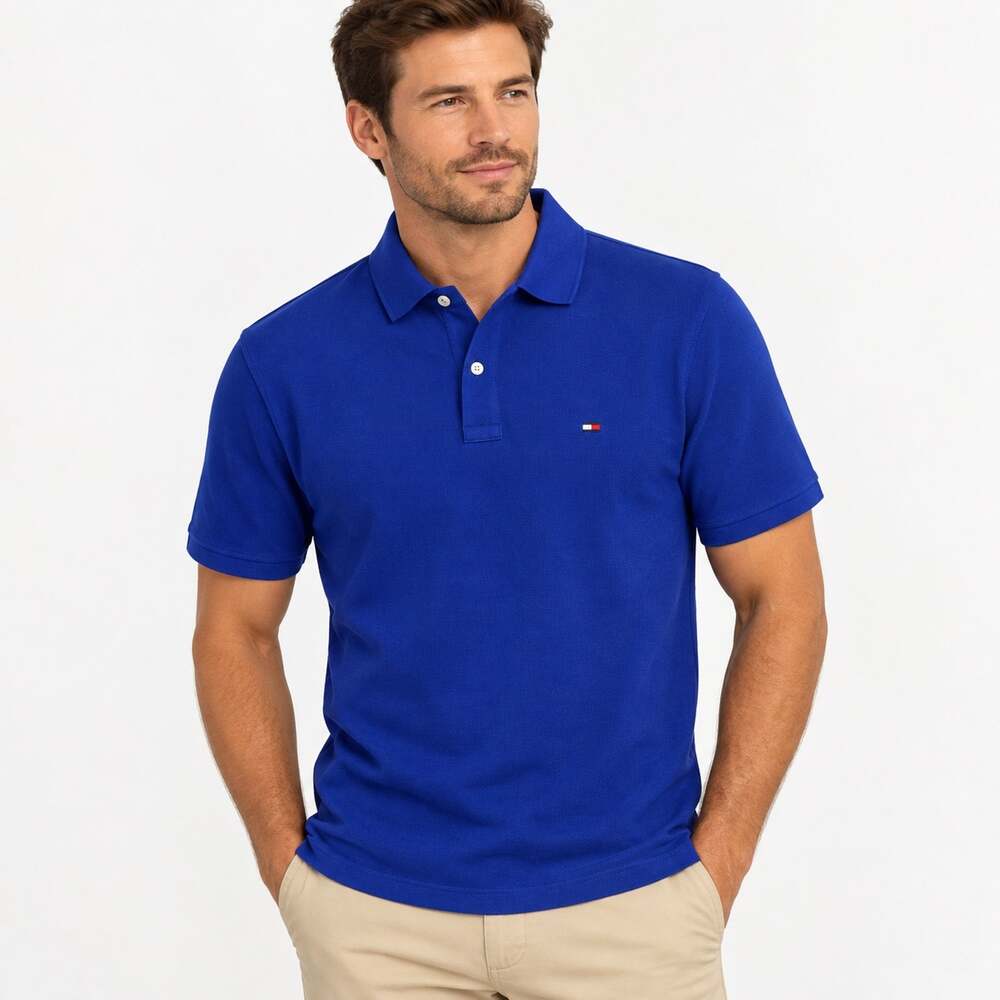 Tommy Hilfiger Men’s Pique Polo Short Sleeve Shirt Medium (Royal Blue) NWT